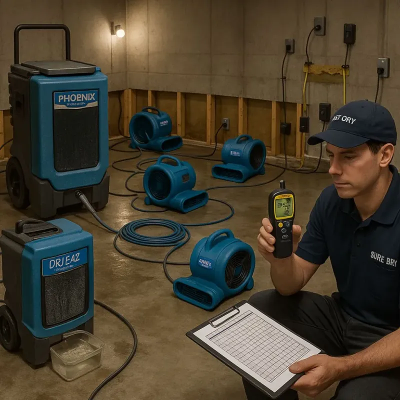 Structural Drying and Dehumidification process in Round Lake, IL